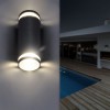 RAILY 2x30W, GU10, IP54 Nástěnné venkovní svítidlo, materiál hliník, povrch černá, difuzor plast opál, pro žárovku 2x30W, GU10, 230V, IP54, rozměry d=75mm, h=200mm, svítí nahoru/dolů. náhled 7