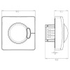 BARAX SQEDWN čidlo HF PF HF - kvalitní stropní vestavný detektor přítomnosti, záběr 360°/140°, dosah až 8m, čas sepnutí 5s-15min, soumrak 2-1000lx, PF bez SELV, max.2000W, teplota -20/+50°C, 230V, IP20, 94x94x64mm náhled 2