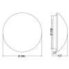 CULIO 1x75W E27 čidlo HF Stropní svítidlo, čidlo HF, záchyt 160°/380°, dosah 8m, čas 5s-15min, soumrak 2-2000lx, těleso plast, difuzor sklo opál, pro žárovku 1x75W, E27, 230V, do koupelny IP44, tř.2, rozměry 280x280x110mm náhled 2