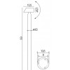 SIA II, 1x35W, GU10, IP65 Sloupkové venkovní bodové svítidlo, nastavitelný sklon svícení 120°, těleso hliník, povrch stříbrná, krycí sklo čiré,  pro žárovku 1x35W, GU10, 230V, IP65, rozměry 650x105x63(d)mm náhled 3