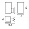 LEAS W II Nástěnné venkovní bodové svítidlo, těleso hliník, povrch černá, krycí sklo čiré, pro žárovku 1x60W, E27, 230V, IP54, rozměry 200x120x185mm, svítí dolů náhled 4