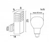 TASI W III Nástěnné venkovní svítidlo, těleso hliník, povrch stříbrná, difuzor plast opál, pro žárovku 1x18W, E27, 230V, IP54, rozměry 250x140x80mm náhled 4