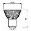 LED 7,5W, GU10 ES50 TRIAC Světelný zdroj LED žárovka bodová, těleso plast bílá, krycí plast čirý, LED 7,5W, teplá 3000K, 660lm, GU10 ES50, vyzař. úhel 60°, Ra80, stmívatelná TRIAC, 230V, rozměry d=50mm, l=50mm náhled 4