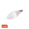 LED 5W, E14 Světelný zdroj, žárovka LED 5W, E14, pomocí app v telefonu Tuya WiFi, BT, lze nastavit teplotu CCT teplá 3000K - denní 6000K, stmívat, RGB, vyp/zap vyzař úhel 240°, Ra80, 230V, rozměry d=37mm, l=120mm náhled 2