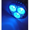 LED E27 B LED žárovka, těleso kov šedostříbrná, 3x LED čip modrá, LED 3,6, E27, 230V, úhel svícení 60°, IP20. náhled 1
