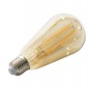 LED žárovka retro vintage 4W Světelný zdroj, základna kov, difuzor sklo jantar, žárovka LED 4W, E27, ST64, COB, teplá 2200K, 370lm, Ra80, 230V, rozměry d=64mm, l=148mm náhled 1