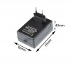 Síťový adaptér, 12V, 24W Síťový adaptér do zásuvkypro LED pásky, černá, vstup 230V, výstup 12V, 2A, 24W, IP20, konektor 5,5/2,1mm, rozměry 75x50x40mm, délka kabelu l=1m, vč. vypínače, ochrana proti zkratu, přetížení, přehřátí náhled 2