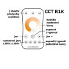 RF-DIM CCT RF bezdrátový ruční dálkový ovladač pro řízení CCT LED pásků dosah až 30m, 1 samostatná zóna, napájení baterie 2032 3V, rozměry 107x58x5x9mm náhled 2