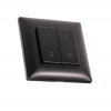 KADET - RF-DIM W 2CH vysílač stmívač 2 zónový, RF bezdrátový nástěnný vysílač bílý, pro stmívání LED svítidel a LED pásků napájení baterie CR2032, dosah až 30m, rozměry 86x86x14mm, lze spárovat neomezeně vysílačů na 1 přijímač náhled 1