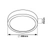 UNION PANELS CRO Stropní přisazené svítidlo, těleso hliník, povrch bílá, dufuzor plast, LED 18W, 1650lm, teplá 3000K, Ra80, 230V, IP20, rozměry d=225mm, h=35mm náhled 11
