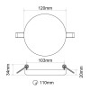 FLOCUL R 18W, IP40 Stropní, podhledové svítidlo kruhové, těleso hliník, povrch bílá, difuzor opál, LED 18W, denní 6500K, 1800lm, 230V, Ra80, IP40, rozměry d=120mm, h=20mm. náhled 5