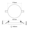 FLOCUL R 9W, IP40 Stropní vestavné svítidlo kruhové, těleso hliník, povrch bílá, difuzor opál, LED 9W, neutrální 4000K, 850lm, 230V, Ra80, IP40, rozměry d=90mm, h=20mm. náhled 6