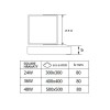 HOLSK SQ 36W, CCT, TRIAC Stropní svítidlo, čtvercové, těleso kov, povrch bílá, dif plast opál, LED 36W, CCT přepín teplota teplá 3000K-neutr 4000K-denní 6500K, 2890lm, stmív. TRIAC, 230V, IP20, rozměry 400x400x80mm. náhled 3