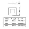 CASACU PL SQ 48W, CCT, TRIAC Stropní, přisazené svítidlo, těleso kov, povrch bílá, difuzor plast opál, LED 48W, 3870lm, přepín. CCT nast. teplota teplá 3000K - 6000K, stmív TRIAC, Ra80, 230V, IP20, rozměry 500x500x90mm. náhled 4