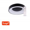 CASACU PL R 48W, SMART Stropní svítidlo, těleso kov, povrch černá, dif plast opál, LED 48W,  smart TUYA WIFI, dálk ovladačem (součástí) CCT nast teplota teplá 3000K - denní 6000K, stmív.,230V, IP20, rozměry d=480mm, h=90mm. náhled 1