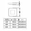 CASACU PL SQ 32W, SMART Stropní svítidlo, těleso kov, povrch bílá, dif plast opál, LED 32W,  smart TUYA WIFI, dálk ovladačem (součástí) CCT nast teplota teplá 3000K - denní 6000K, stmív.,230V, IP20, rozměry 400x400x90mm. náhled 4