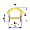 VITRICU LED 18x18 Vestavný silikonový profil, obloukový, pro instalaci LED pásků šířky max w=11mm, s příkonem pásku max w=9,6W/m, rozměry 18x18mm, cena za 1m náhled 3