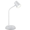 GALLIPOT LED 4,7W Stolní lampa, husí krk, materiál kov, povrch nikl mat, difuzor plast opál, LED 1x4,7W, teplá 3000K, 470lm, 230V, IP20, tř.1, přímé stmív LED, rozměry 150x230x380mm, vč. vypínače. náhled 4