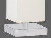 TABA 40W E14 VÝPRODEJ Stolní lampa, materiál kov, povrch nikl mat, stínítko textil červená, pro žárovku 1x40W, E14, 230V, IP20, tř.1, přímé stmív, rozměry 120x120mm, h=355mm, vypínač  náhled 3