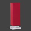TABA 40W E14 VÝPRODEJ Stolní lampa, materiál kov, povrch nikl mat, stínítko textil červená, pro žárovku 1x40W, E14, 230V, IP20, tř.1, přímé stmív, rozměry 120x120mm, h=355mm, vypínač  náhled 1