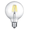 LED žárovka retro vintage filament Světelný zdroj, retro žárovka, koule, sklo čiré, LED 6W, E27, G95, 600lm/cca 30W žár, teplá 3000K, Ra80, 230V, stř život 10.000 hod, 10.000 zap/vyp, d=95mm, l=135mm náhled 2