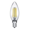 LED žárovka E14 svíčková čirá C35 4W 400LM Světelný zdroj, retro žárovka, svíčková, sklo čiré, LED 4W, E14, 400lm/cca 20W žár, teplá 3000K, Ra80, 230V, stř život 10.000 hod, 10.000 zap/vyp, d=35mm, l=100mm