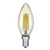 E14 svíčková LED 4W čirá Světelný zdroj, retro žárovka, svíčková, sklo jantar, LED 4W, E14, 280lm/cca 15W žár, teplá 2700K, Ra80, 230V, stř život 10.000 hod, 10.000 zap/vyp, d=35mm, l=100mm