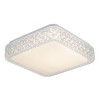 STEVE SQ 20W Stropní svítidlo, základna kov, povrch bílá, těleso plast čirý s kříšťálovým efektem, difuzor plast opál, LED 20W, neutrální 4000K, 2000lm, 230V, IP20, rozměry 280x280x90mm. náhled 1