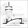 WAKE PROFIL 53x13,5mm Vestavný zápustný profil, materiál hliník, povrch černý, maximální šířka LED pásků w=8mm, boční úchyt LED pásků, rozměry 53x13,5mm, l=3000mm, svítí nahoru, nebo dolů náhled 7