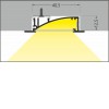 WAKE PROFIL 53x13,5mm Vestavný zápustný profil, materiál hliník, povrch černý, maximální šířka LED pásků w=8mm, boční úchyt LED pásků, rozměry 53x13,5mm, l=3000mm, svítí nahoru, nebo dolů náhled 8