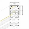 CORNER PROFIL 53x53mm Stropní, přisazený profil pro LED pásky, materiál hliník, povrch surový, max šířka LED pásků w=32mm, rozměry 53x53mm, l=2000mm náhled 10