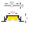 GLAUX profil Vestavný, profil pro LED pásky, materiál hliník, povrch černý, max šířka LED pásků w=10mm, rozměry 24x7mm, l=4000mm náhled 7