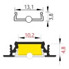 GLAUX PROFIL 24x7mm Vestavný, profil pro LED pásky, materiál hliník, povrch černý, max šířka LED pásků w=10mm, rozměry 24x7mm, l=4000mm náhled 8