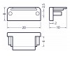 CHENO koncovka bez otvoru VÝPRODEJ Koncovka profilu pro LED pásky bez otvoru, materiál ABS, povrch stříbrná, rozměry 20x10x6mm náhled 2