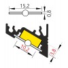 CHIMA profil Přisazený, rohový profil pro LED pásky, sklon 60° nebo 30°, materiál hliník, povrch černý, max šířka LED pásků w=10mm, rozměry 16x20mm, l=4000mm náhled 8
