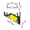 CHIMA profil Přisazený, rohový profil pro LED pásky, sklon 60° nebo 30°, materiál hliník, povrch černý, max šířka LED pásků w=10mm, rozměry 16x20mm, l=4000mm náhled 9