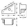 CHIMA koncovka s otvorem VÝPRODEJ Koncovka profilu pro LED pásky s otvorem, materiál ABS, povrch šedá, 2ks v balení, rozměry 20x10x7mm náhled 2