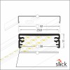 NAPUS PROFIL 32x11mm Přisazený, stropní profil pro LED pásky, materiál hliník, povrch bílý, max šířka LED pásků w=24mm, rozměry 32x11mm, l=2000mm náhled 7