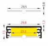 NAPUS PROFIL 32x11mm Přisazený, stropní profil pro LED pásky, materiál hliník, povrch bílý, max šířka LED pásků w=24mm, rozměry 32x11mm, l=2000mm náhled 8