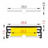 NAPUS profil Přisazený, stropní profil pro LED pásky, materiál hliník, povrch elox šedostříbrný mat, max šířka LED pásků w=24mm, rozměry 32x11mm, l=2000mm náhled 8