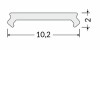 DNC2 10,2x2mm Nasouvací difuzor k profilu pro LED pásky, materiál plast PMMA, povrch opál propustnost 70%, rozměry 10,2x2mm, délka l=20m. náhled 4