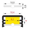 BORAGO profil Přisazený profil pro LED pásky, materiál hliník, povrch elox šedostříbrný mat, max šířka LED pásků w=8mm, rozměry 12,2x7mm, l=2000mm náhled 8