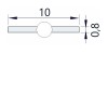Difuzor nasouvací A Nasouvací difuzor k profilu pro LED pásky, materiál polykarbonát PC/PP, povrch transparentní, propustnost 90%, rozměry 10x0,8mm, l=2000mm náhled 4
