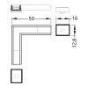 spojka HORIZONTAL Spojka profilu pro LED pásky, horizontální, rohová 90°, materiál hliník, povrch bílá, rozměry 50x16x12,8mm náhled 2