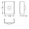 DRŽÁK profilu PRUŽNÝ Držák profilu pro LED pásky, pružný, zahloubený, materiál nerez, povrch bílá, rozměry 12,8x16x5,5mm náhled 2