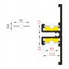 BELLIS profil Nástěnný, přisazený profil pro LED pásky, materiál hliník, povrch elox, max šířka LED pásků w=10mm, rozměry 40x13,5mm, l=4000mm, svítí nahoru/dolů náhled 8