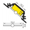 BIDENT profil VÝPRODEJ Rohový profil pro LED pásky sklon 45°, materiál hliník, povrch bílý, max šířka LED pásků w=10mm, rozměry 17,8x17,8mm, l=2000mm náhled 7