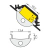 BIDENT profil VÝPRODEJ Rohový profil pro LED pásky sklon 45°, materiál hliník, povrch černý, max šířka LED pásků w=10mm, rozměry 17,8x17,8mm, l=2000mm náhled 8