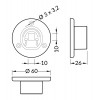 BARBULA DRŽÁK Držák profilu pro LED pásky, koncovka, materiál plast, povrch šedostříbrná, rozměry d=60mm, h=26mm náhled 2