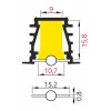 BASSIA profil Vestavný, zápustný profil pro LED pásky, materiál hliník, povrch černý, max šířka LED pásků w=10mm, rozměry 23,4x19mm, l=2000mm náhled 8